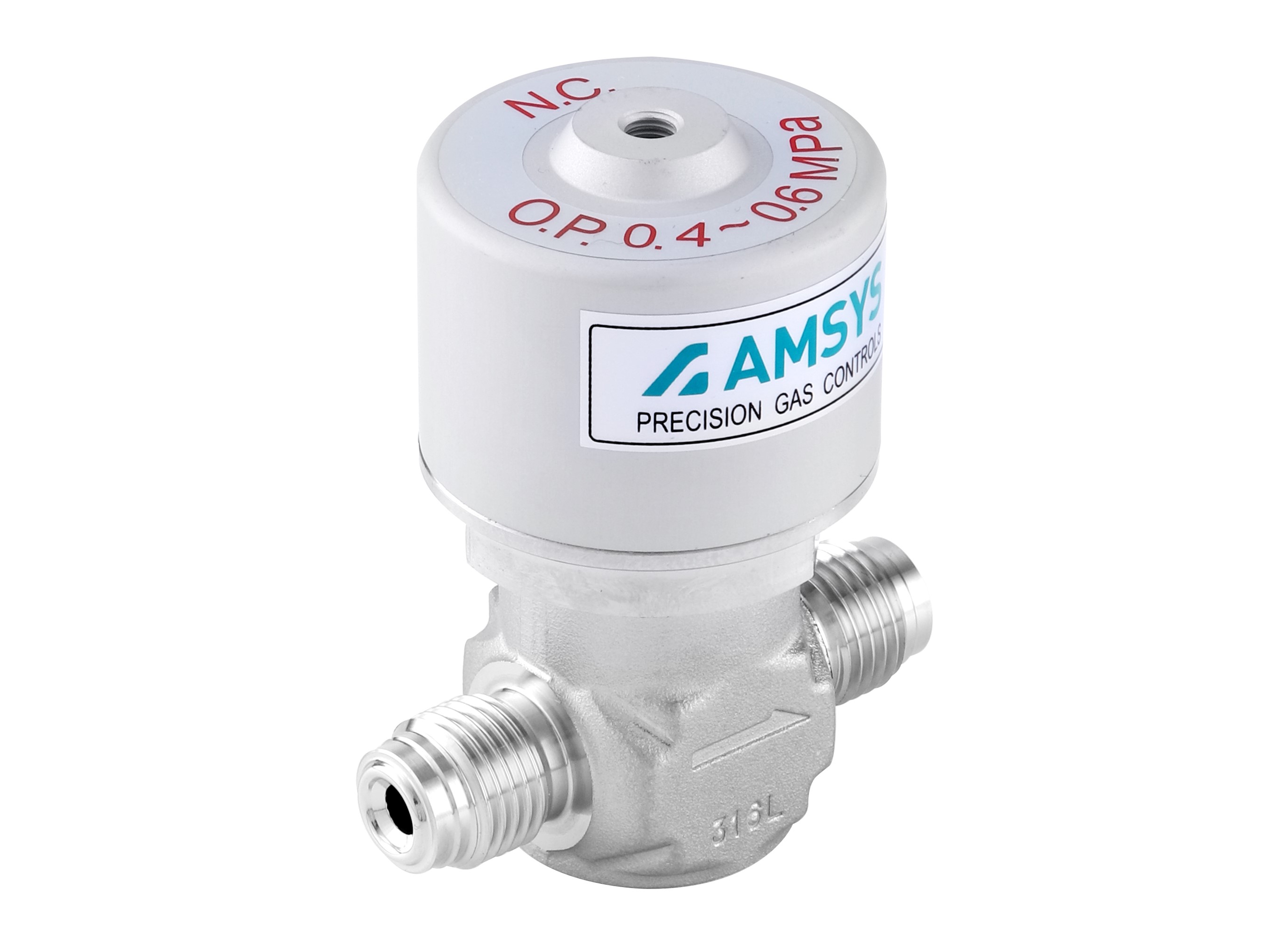 AMSYS 1/4"霧面低壓氣動隔膜閥